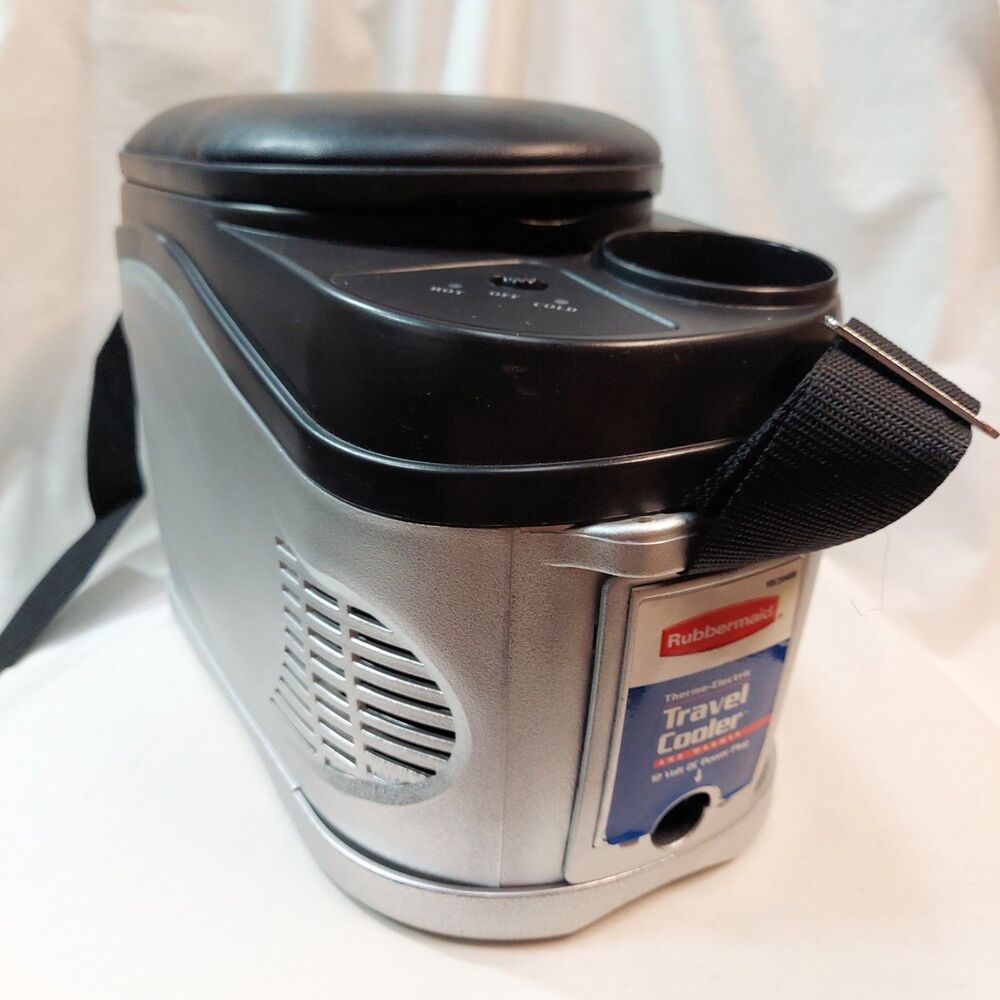 Rubbermaid Portable Refrigerator Warmer  Thermo-Electric Travel 12v Seat 8 Cans